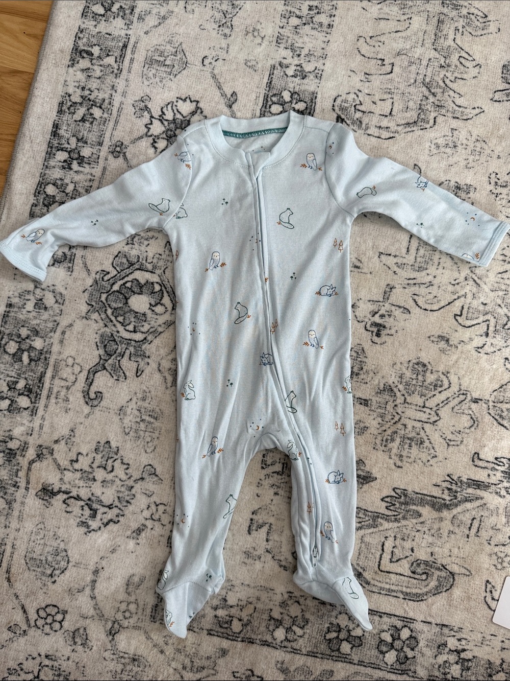 Light Blue Baby One-Piece Footed Sleeper